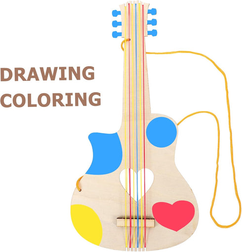 Toyvian 10 Pcs Miniature Guitar Toys | Child Guitar Crafts for DIY Painting and Wooden Guitar Toy