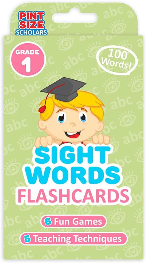 100 Vocabulary Flash Cards for Sight Words, 6 Learning Games per Deck, Preschool & Elementary