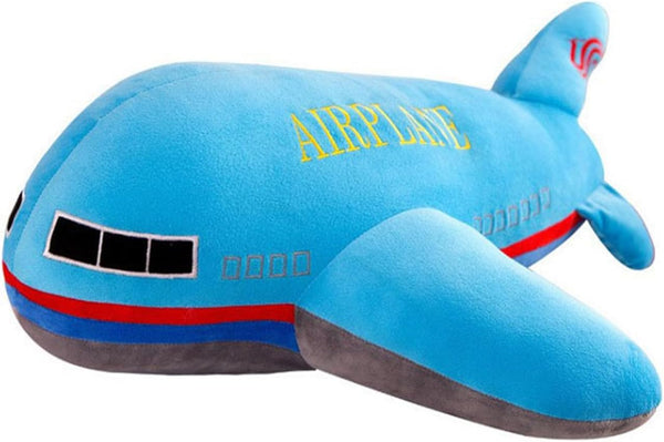 15.7" Blue Airplane Plush Stuffed Aircraft Pillow Model Toy, Gifts for Boys Kids