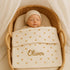 Cozy 28x36 Personalized Baby Knit Blanket Custom Embroidered Name, Heart Pattern, Soft Cotton Yarn, & Breathable