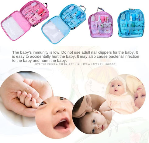 Jualyue Set 13 PCS/Set, Baby Healthcare and Grooming Kit Baby Nasal Aspirator Nail Clipper Hairbrush Newborn Daily