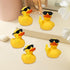AOT 3pcs Unique Rubber Ducks - Middle Finger Duck Jeep Rubber Ducks with Sunglasses for Bathroom Decoration