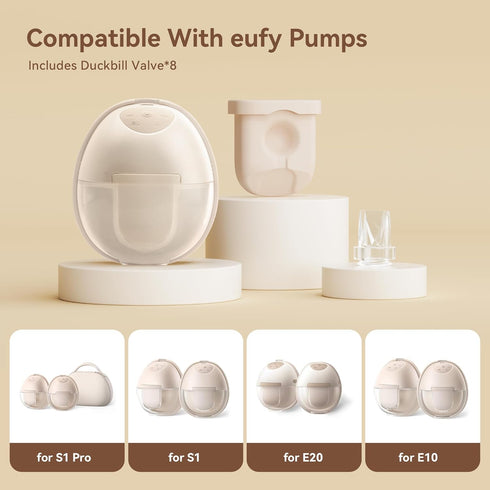 8PCS E10/E20/S1/S1 Duckbill Valves Compatible with eufy Pro Replacement Parts, Wearable Breast Pump Accessories