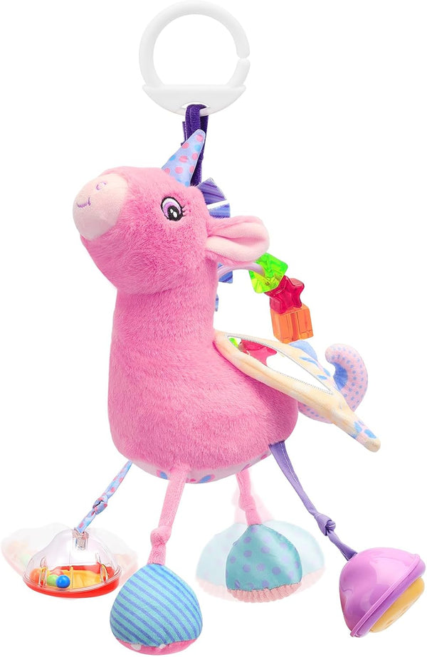 Car Seat & Stroller Toy for Girl - Musical Sensory Plush with