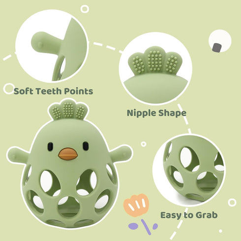 6 12 18 Baby High Chair Toys Teething Chew - Baby Suction Table Toys, Teething Silicone Teethers, Table, Food Grade