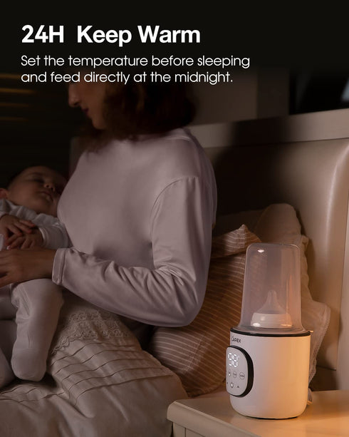8 1 LAREX Bottle Warmer, Fast Baby Bottle Warmer for Breastmilk and Formula, with Timer and Accurate Temp Control