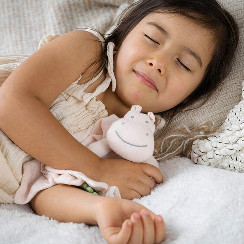 Hippo-Themed Comforter with Rubber Teether for Babies
