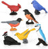 Mini Bird Figurines 7pcs - Cake Cupcake Topper, Miniature Birds for Kids Birthday and Baby Shower Party Supplies