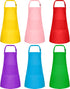 6 Pack Kids Apron Bulk - Adjustable Chef Art Apron with 2 Pockets for Cooking, Baking, Painting, Grilling (6 Colors)