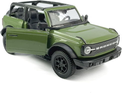 2-Door Convertible Bronco Model Car - 1/36 Scale Diecast Toy with Pull Back Doors, Black Rim