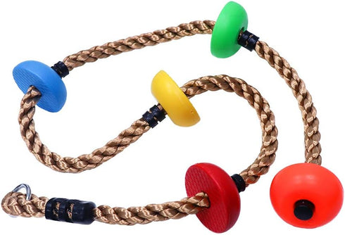 6.5ft 5 Set Rainbow Craft Colorful Climbing Rope - with Knotted Foot - Kids Ninja Rope for Ninja Warrior Slackline