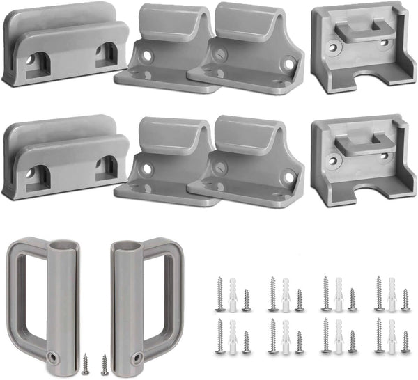 GRENFU Retractable Baby Gate Replacement Parts Kit Grey Pet Gate Full Set Wall Mounting Hardware with Brackets Anchors and Screws