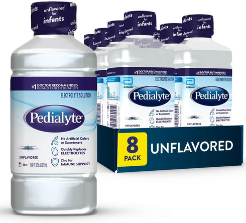 Pedialyte Electrolyte Drink , Hydration Drinks for Kids & Adults, Unflavored, 1