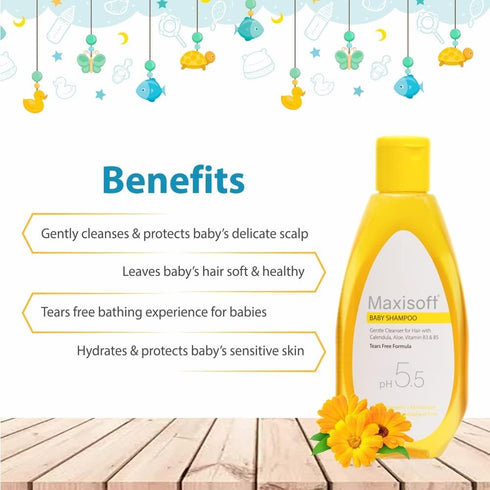 Glamzy 100 ml B3 B5 5.5 (100 ml Pack 1) Baby Shampoo | Pure & Gentle Tears Free Formula | With Calendula, Aloe Vera