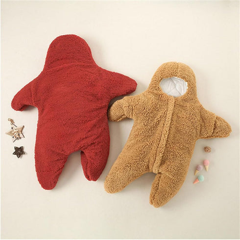 Generic Baby Starfish Onesie, Thick Fleece Wearable Starfish Baby Onesie, Newborn Starfish Swaddle Bag
