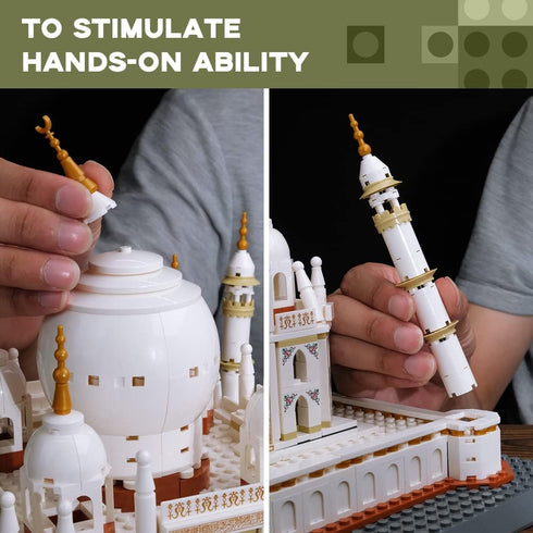 ArtorBricks Taj Mahal Architectural Building Set - Large Model Kit (1503 Pieces) and Gift for Adults