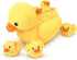 14" Playset 5pcs Yellow Duck Stuffed Animal with Babies, Ducky Plush with Zipper Pocket, Ducklings Toys Plushie