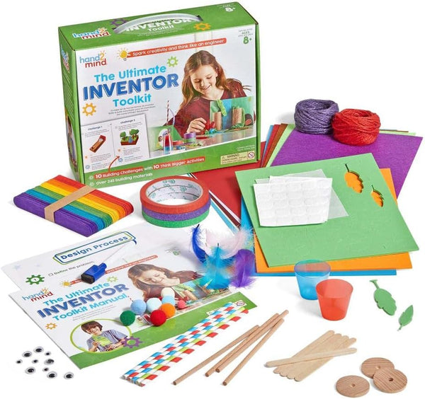 hand2mind Ultimate Inventor Toolkit, 10 Building Challenges for Ages 8 and Up, STEM Kits