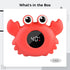 Chewtoyo Crab Shaped Digital Bath Thermometer with LCD, Waterproof, Fast Response for Tub Safety, Red Color