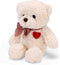 Small White Teddy Bear with Heart - Cute Valentine's Day Soft Stuffed Bear Plushie