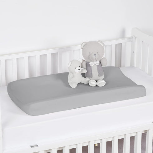 PHF Baby Changing Pad Covers for Boys Girls, 2 Pack Ultra Soft Breathable Microfiber Changing Pad Table Sheets for Most Baby Changing Pads, Grey & Grey