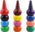Wobe Finger Crayons for Toddlers, Palm-Grip 12 Colors Paint Crayons Sticks Stackable Toys