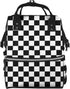 LYPZMET Black White Checkered Diaper Bag Backpack For Baby Girls, Mom Waterproof Large
