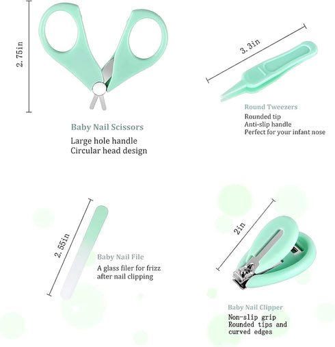 Baby Nail Trimmer Electric - 12 in 1 Baby Nail Clippers Kit with Clipper, Scissor, Tweezers, Nail Files