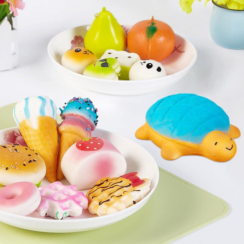 30Pcs Party Favors Kawaii Squishies Christmas Stocking Stuffers Random Slow Rising Squeeze Fidget Toy Phone Straps