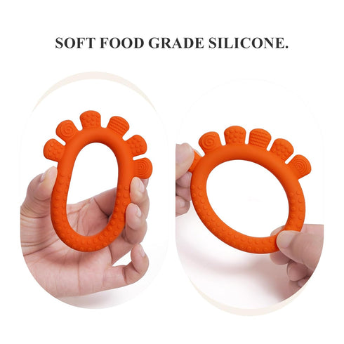 0-6,6-12 Baby Silicone Teething Ring Toys for Months Boys and Girls,Chew Teether Stuff for Infant,Newborn Must Have