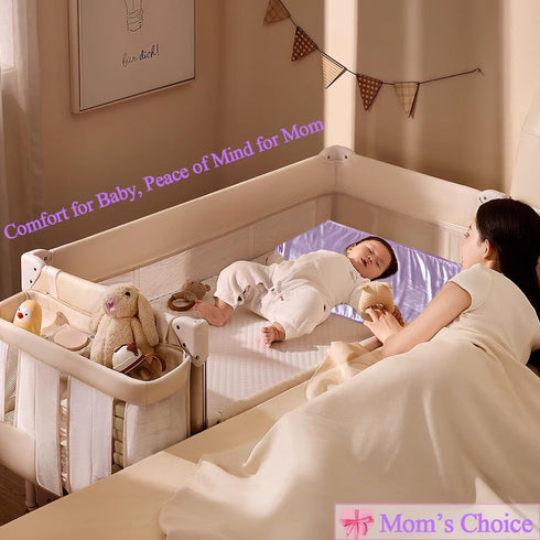 Okueejur 2 Pcs Satin Bassinet Sheet Baby Hair Protect Soft Silk Feeling Sheet Baby Bassinet for Rectangle Cradle Pad
