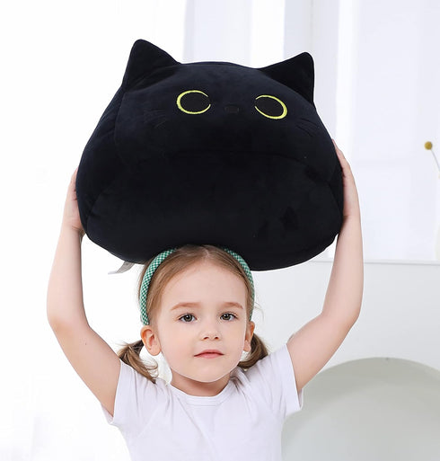 16'', WeBingo Black Cat Plush Toy Giant Cat Stuffed Animal Plushies Pillow for Girl Boy Kid Adult, Large Big Soft Gift