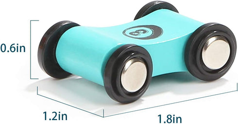 TOP BRIGHT Wooden Car Ramp Race Track Toy - Toddler Car Playset with 12 Pack Replacement Cars