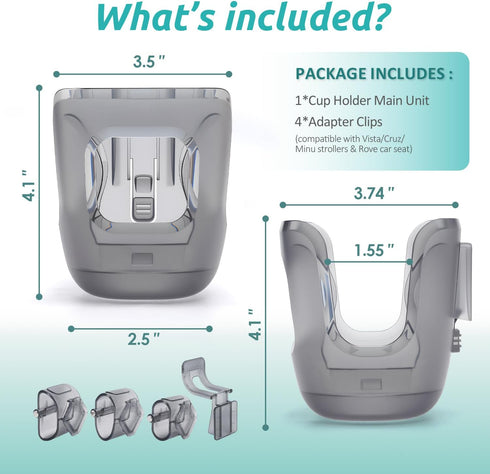HOULIY V2/Vista V3/Cruz/Cruz V2/Cruz V3/Minu/Minu V2/Minu V3/Minu Stroller Cup Holder Fits for UPPAbaby Vista/Vista