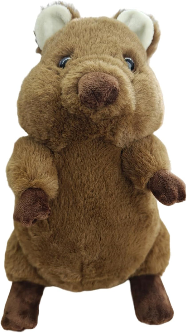 FRANKIEZHOU Realistic 11.8" Brown Quokka Plush Toy Soft Kawaii Stuffed Animal for Kids
