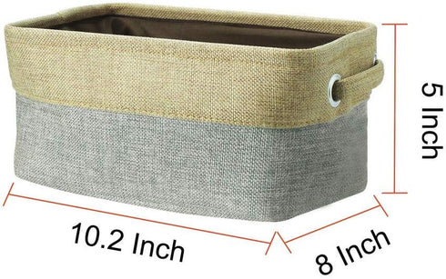 uxcell Gray Small Collapsible Fabric Storage Basket Bins with Dual Handles, Foldable Toy Bins for Home Organizer
