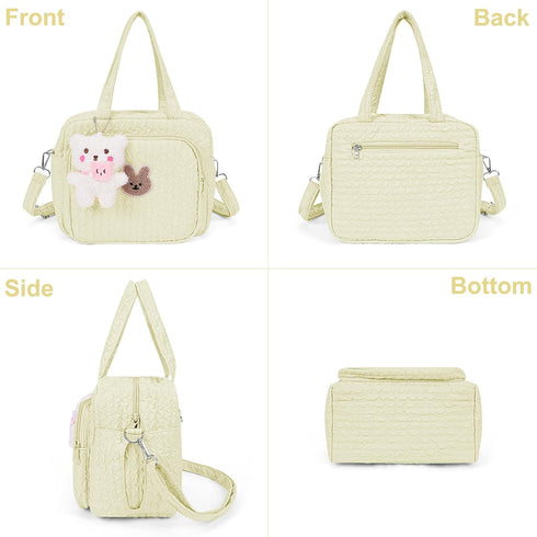 Lushandy Baby Diaper Bag Tote, Mom Bag Crossbody Diaper Bags Baby Travel Bags for Girl Paaleras Para Bebe (Yellow