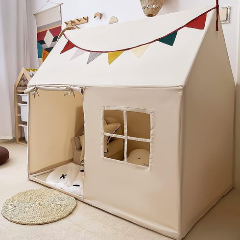 Kids Tent Indoor Playhouse, Kids Play Tent Large Kid Playhouse Toys Toddler Tent Play House with Pennant Banners, Kid