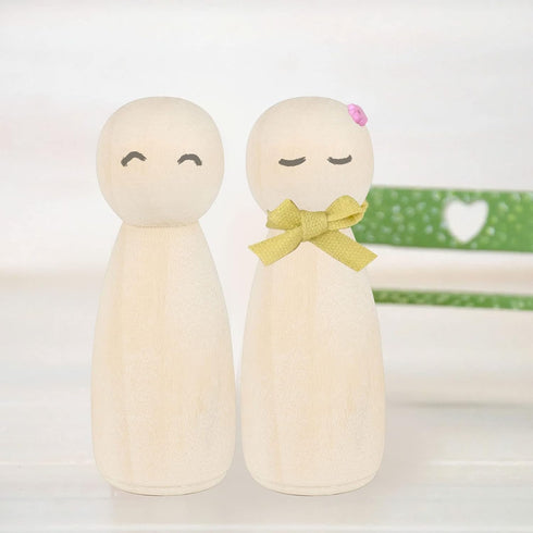 JAPCHET 50 Pack 3-1/2 Inch Large Unfinished Wooden Peg Dolls for DIY Art Craft Projects