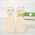 JAPCHET 50 Pack 3-1/2 Inch Large Unfinished Wooden Peg Dolls for DIY Art Craft Projects