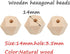 30pcs Natural Wood Geometric Hexagon Beads - 14mm Maple Wood for Crafts DIY Jewelry Making