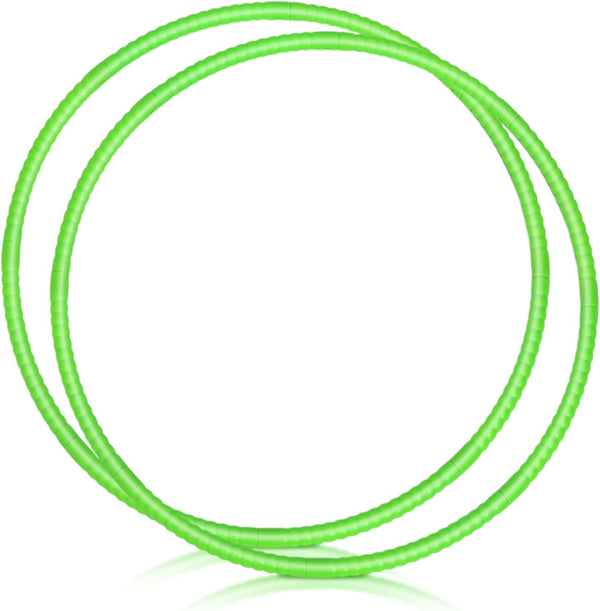 2 Pcs Toy Hoop Exercise Hoop, Detachable Adjustable Plastic Playground Equipment (Green)