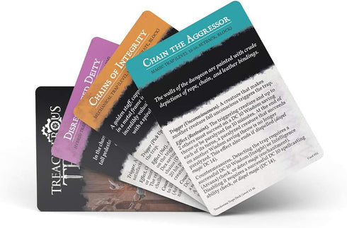 Dungeons and Dragons 5th Edition Deck of Cards – Treacherous Trap Deck: Lvl 13-16 by Nord Games – 50 Cards - Games for Adults and Kids – DND Books – Gaming Accessories - Compatible with D&D 5e