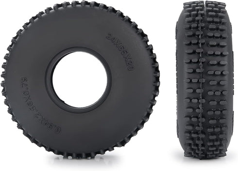 RCHUBAM 4PCS 1.0" Crawler Tires, Rubber Tires 65mm for 1/18 TRX4M 1/24 Axial SCX24 RC Crawler Car