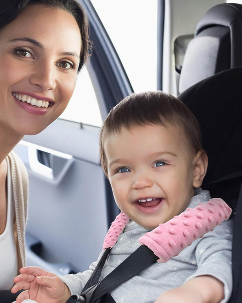 2 Pack Car Seat Belt Covers for Baby Kids, Soft Reversible Car Seat Shoulder Strap Pads, Seatbelt Cushion, Neck Strap