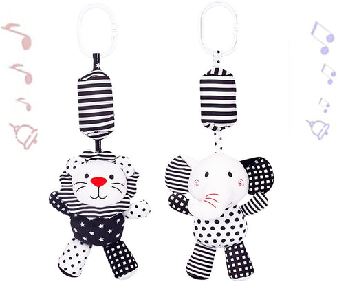 SHXERO 2Pcs Hanging Rattle Toys for Babies, Hanging Baby Toy, Car Seats Stroller