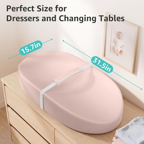 YENING Waterproof Leather Baby Changing Pad - Pink Dresser Mat