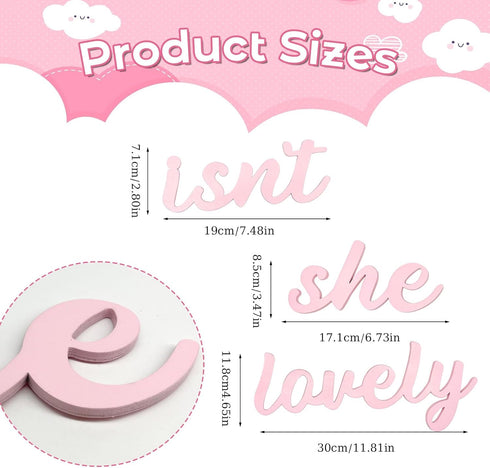 AOCEAN Wood Sign Boho Decor Isnt She Lovely Wall Art Bedroom Baby Girl Princess Room Nursery Shelf Home Decoration