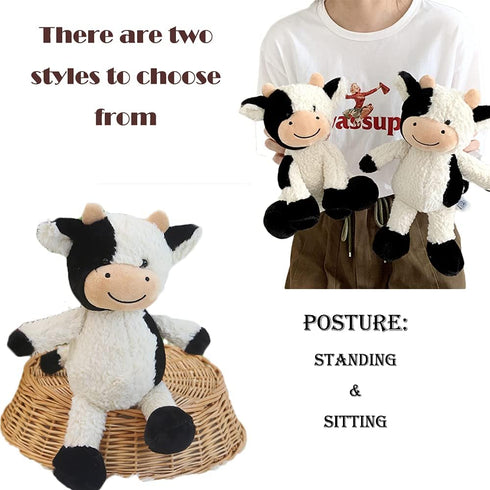 CHELEI2019 11.8" Cow Stuffed Animals - Soft Cuddly Cow Plush Stuffed Animal Toy for Kids