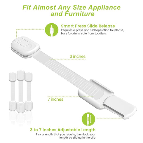 Matenf Child Proof Cabinet Locks, 4 Packs Baby Safety Latches for Drawers and Refrigerators, Easy to Use
